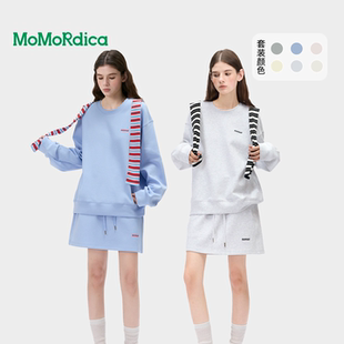 Momordica条纹披肩圆领套装 裙