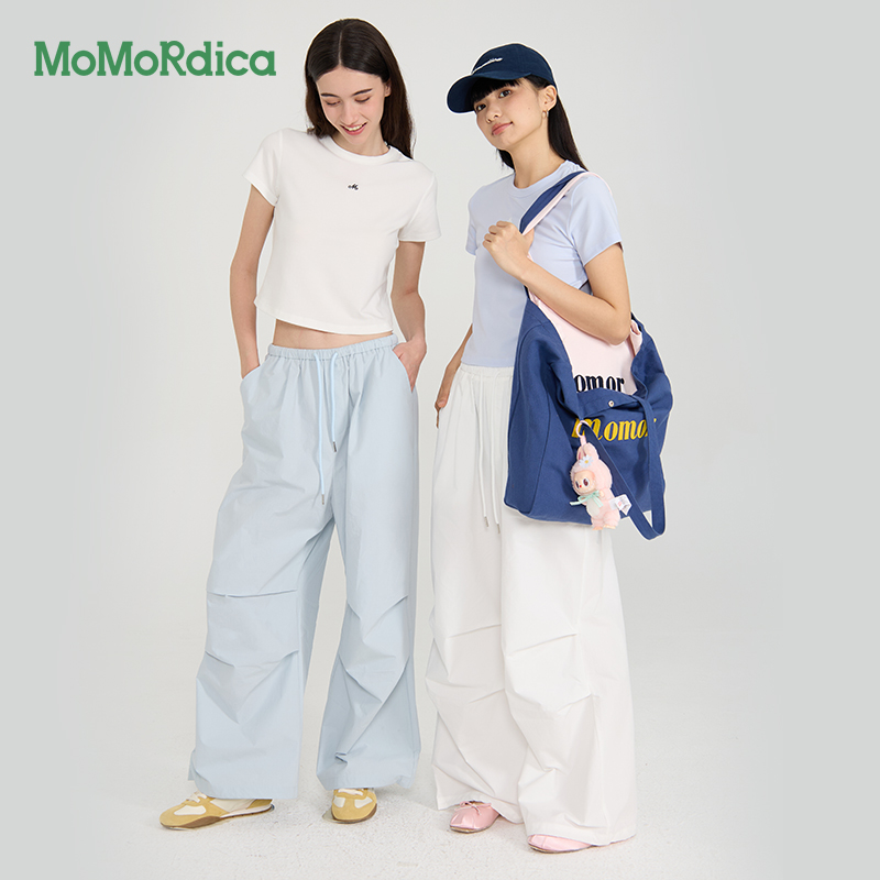 Momordica新款2025夏纯棉宽松街头风工装裤休闲百搭