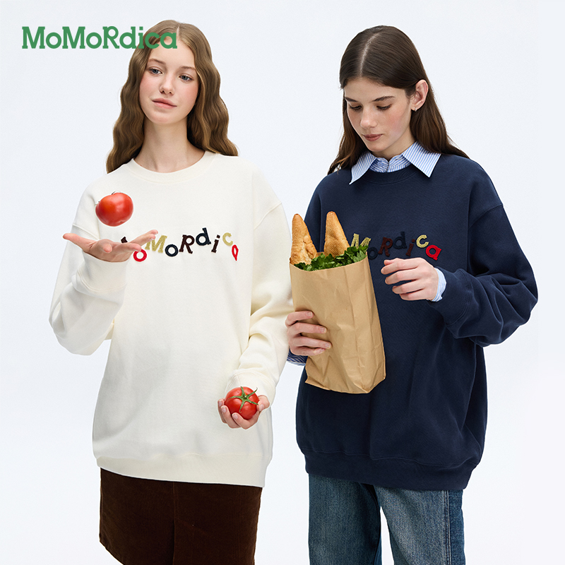 【蜂狂双11】Momordica彩色牙刷绣感慵懒宽松卫衣