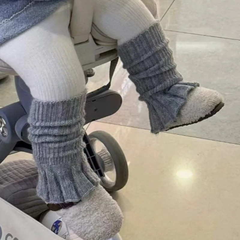 女童针织袜套2024春秋女宝宝小腿袜儿童中筒袜加厚保暖百搭堆堆袜