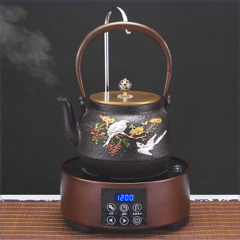 铸铁茶壶复古电陶炉套装烧水壶功夫茶具户外手工老铁壶泡茶生铁壶