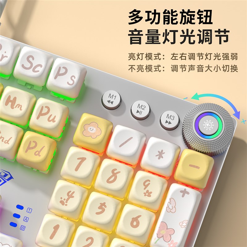 狼蛛F2088机械键盘 108键电竞键鼠组 多媒体办公通用
