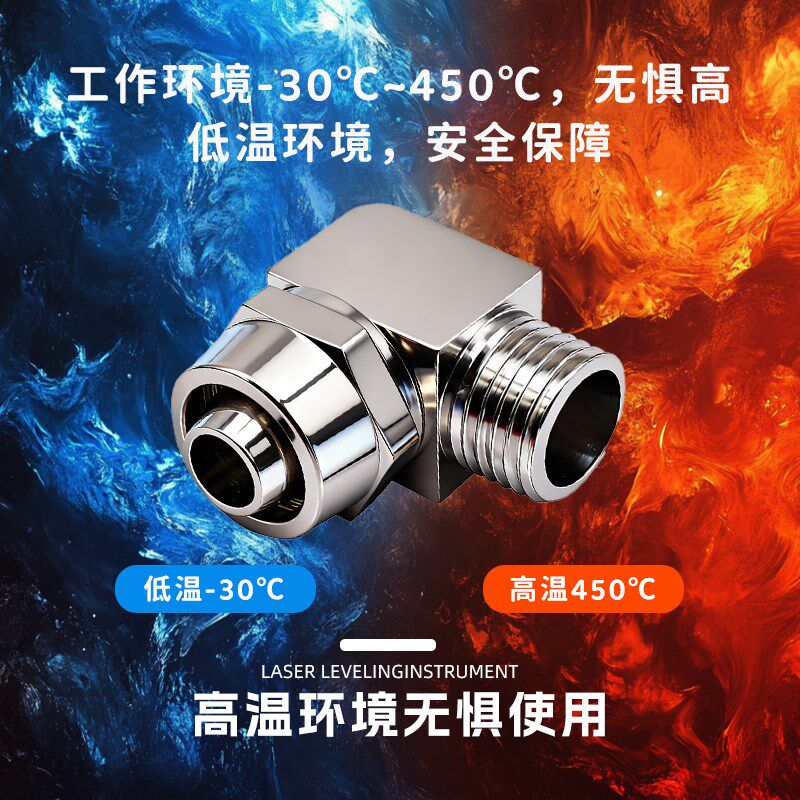 气动铜快拧弯头 锁母PL直角气管接头插1 2 3 4分接6 8 10 12 16MM
