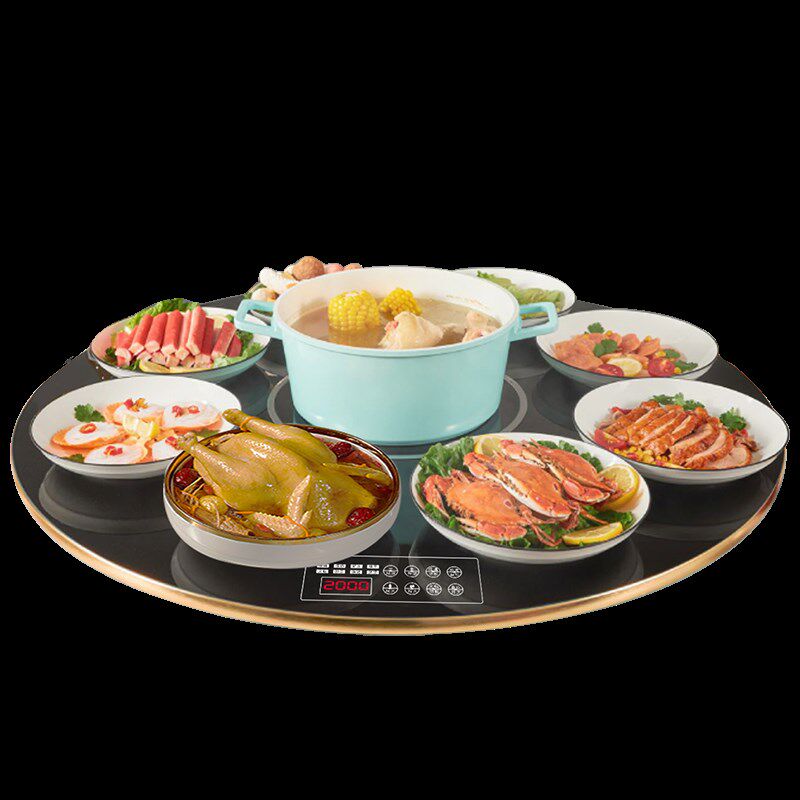 火锅饭菜保温板暖锅智能恒温餐桌电动旋转盘多功能家用热菜暖菜板