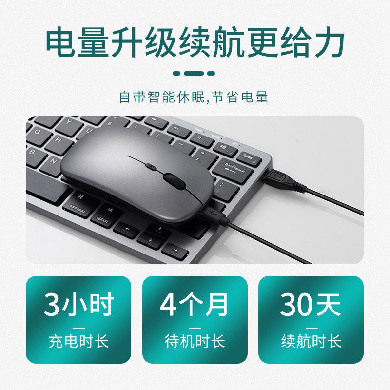 蓝牙无线键盘鼠标套装笔记本电脑iPad平板小型键鼠充电款办公静音