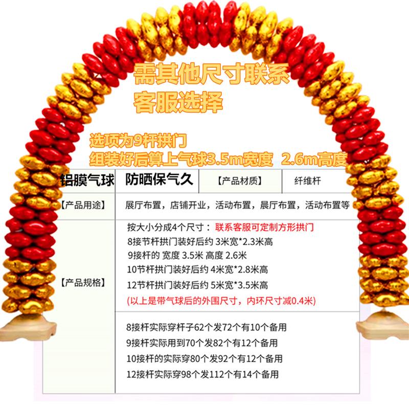 五一劳动节氛围布置铝膜气球拱门节日庆典门口装饰彩虹门财神喜庆图片