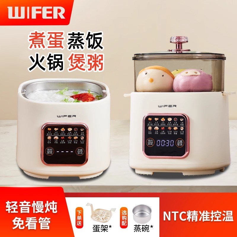 英国新款煮蛋器煮粥蒸饭小型自动断电煮鸡蛋蒸蛋预约多功能早餐机