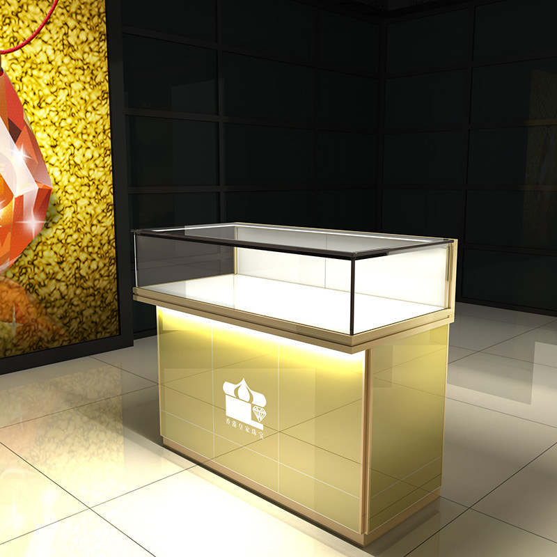珠宝展示柜玻璃柜展示架首饰货架手表陈列柜饰品柜台玉器展柜包邮