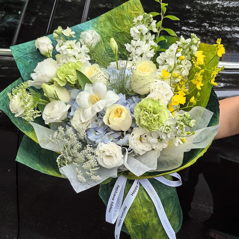 苏格兰绿玫瑰花束送女友北京天津生日鲜花速递同城花店配送花上门