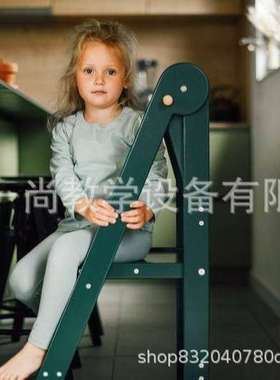 儿童脚踏凳厨房帮手洗手台阶幼儿learning tower宝宝洗漱木学习塔