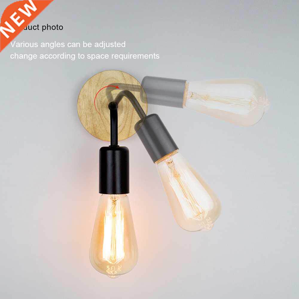 极速2pcs/lot Nordmic Wood Wall Lamp Sconce E27 85-265V Retro