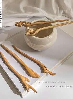 极速Handmade Peach Wood Hairpin AnEtique Hairpin Hairpin Wom