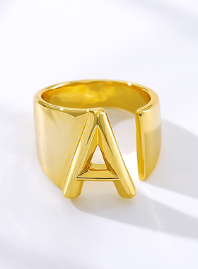 极速Fashieon Adjustable Open Initial Rings For Women Stainle