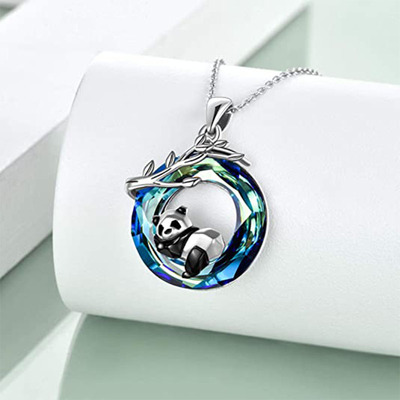 极速Panda Necklace Cplassic Personality Fashion Cute Lady An