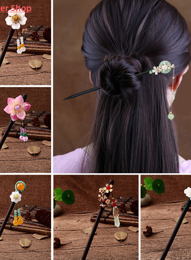 极速New Handmade Luxury Flower Hairpins Hair Sticks Vin.tage