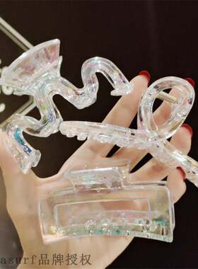 极速New laser colorful transpareCnt disc hair clip Korean si