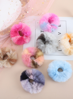 极速2Pacs/Set Elastic Plush Hair Band Colorful Simple Hair R