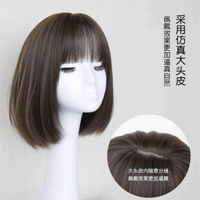 极速。假发短发夏季女头学生x圆脸全头套逼真修脸显瘦网红锁骨套