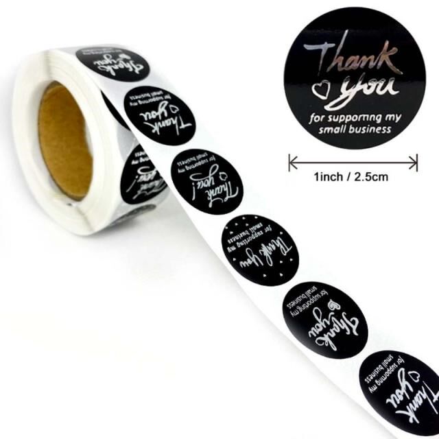 极速500pcs/roll Round Pink DIY Thank You N适用于 Your Busine