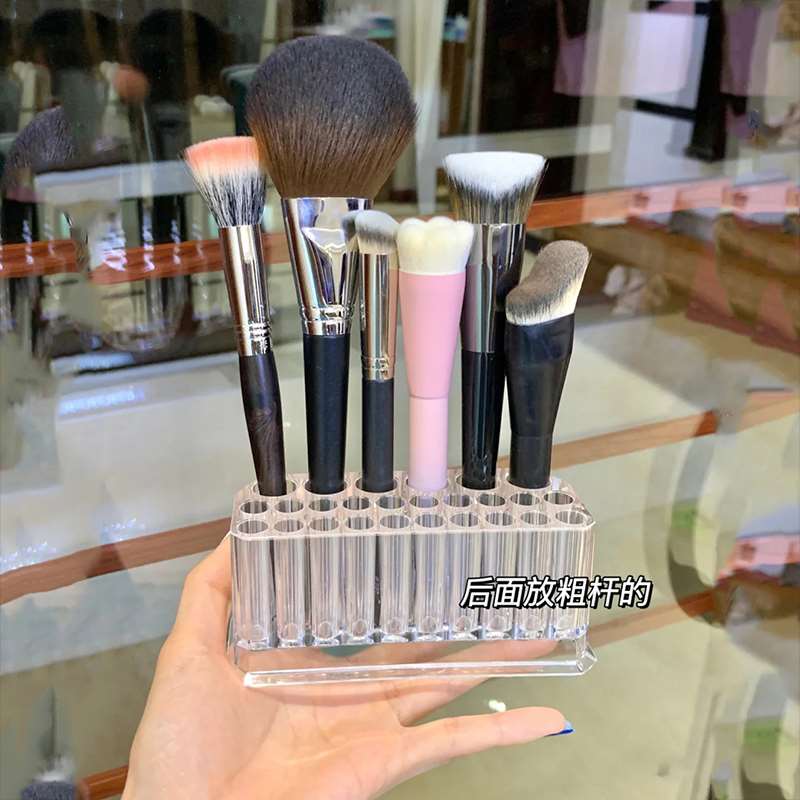 极速亚克力26孔化妆笔刷盒大孔小孔透H明眉笔眼线笔收纳盒整理展