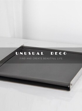 极速UNUSUhAL 金属皮革几何托盘样板间售楼部客厅衣帽间收纳装饰