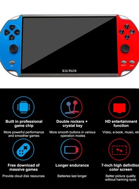 极速X7/X12 Plus Handheld Game Console 4J.3/5.1/7.1 Inch HD S