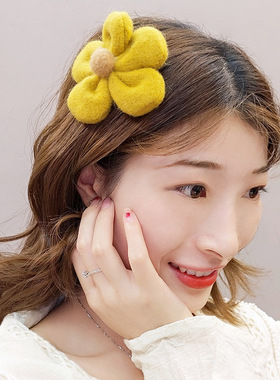 极速High Elastic Hair Band Plush Flower Hair CQlip Hair Tie