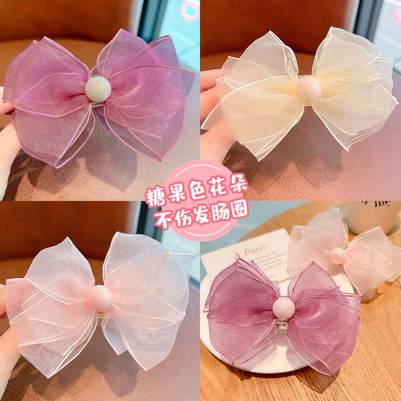 极速儿童超仙蝴蝶结抓夹头饰2023新款丸子M头固定神器女孩发夹宝
