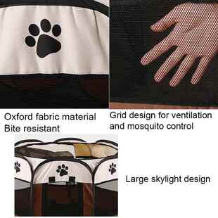 极速Folding Octagonal Pet Fence HDouse Dog Cage Cat Nest Ten