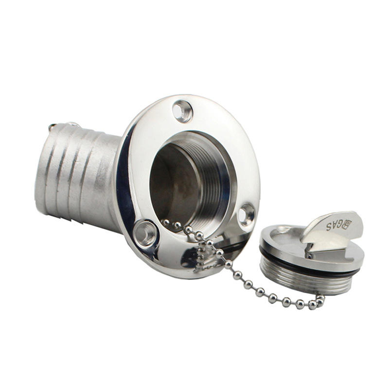 极速316不锈钢j45度弯加油口污水注油口弯水舱盖油舱盖游艇油箱体