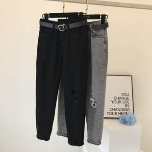 Retro Setwear Denim Plugs Hole Size Straight 极速5XL Women