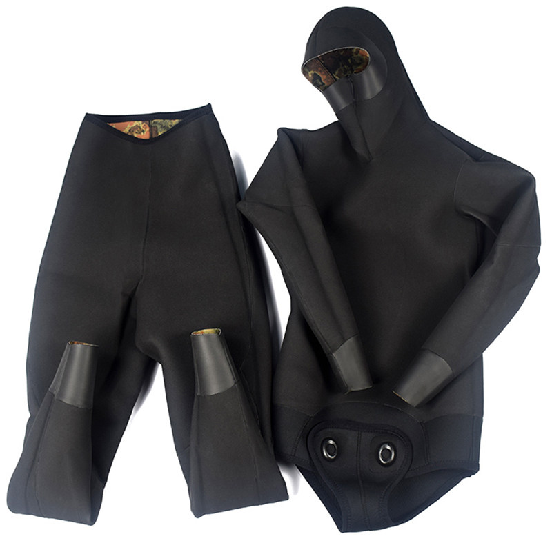 极速自由潜水服男保暖防寒冬季大码A357mm分体连湿加厚装备橡胶水