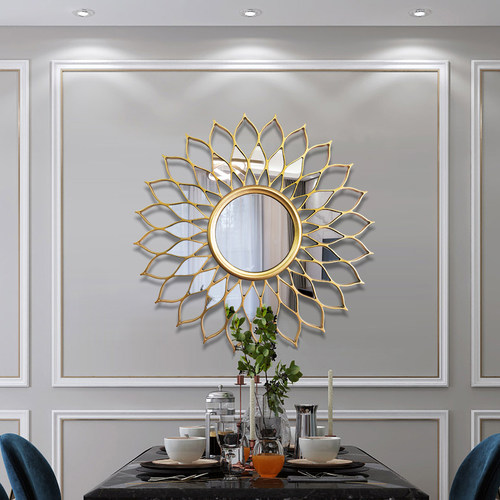 极速美式装饰镜背景墙挂镜立体挂镜玄关镜轻奢镜子U样板间客厅镜