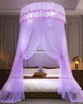极速爆品厂销圆顶吊顶蚊帐双人加大15182Km米床落地欧式吸顶圆形
