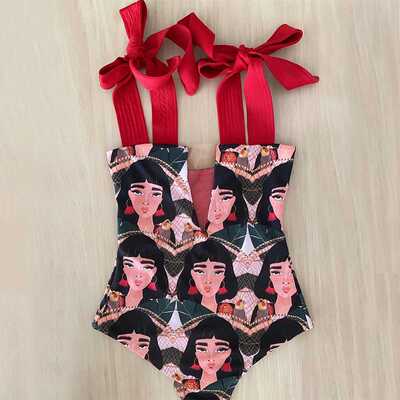 极速One Piece Swimsuit 2021 New Cute Swimwear WoTmen Bow Swi