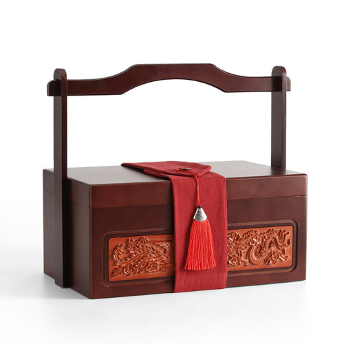 极速吾游结婚彩礼钱盒子中式礼金箱订婚提亲聘礼箱竹X制手提礼盒