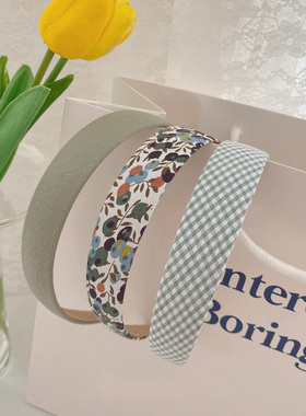 极速3pcs Vintage Floral Wide Headbands Solid FlowTer Plaids