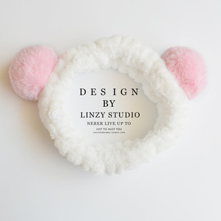 极速Cute Panda Ear Softs Carol Fleece Women Headband Makeup