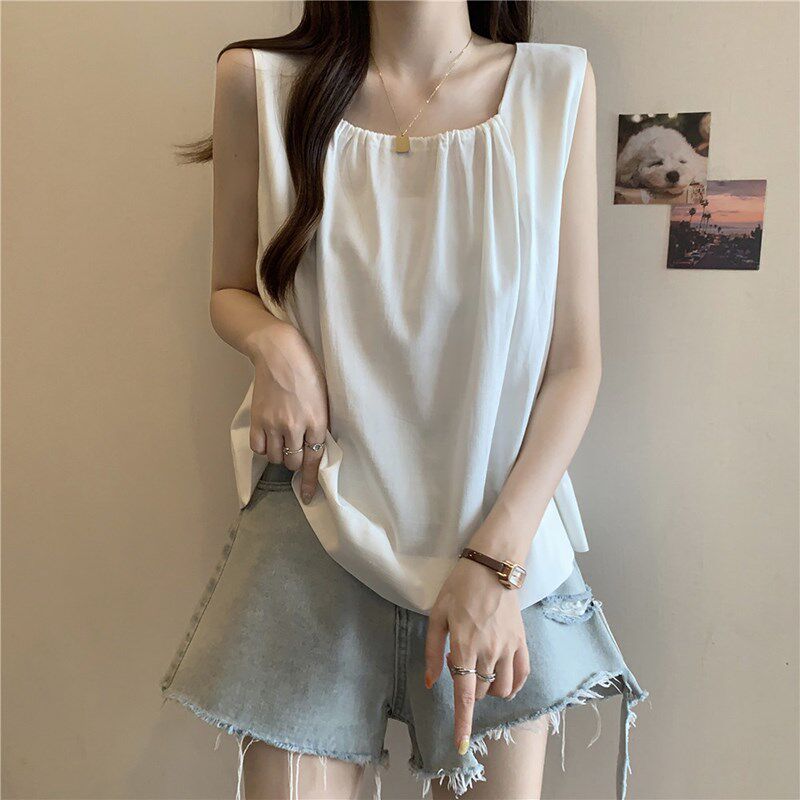 新品大码女装夏季新款法式吊带x背心女胖mm遮肚子显瘦外穿内搭简