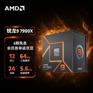 AMD 7000系列 锐龙 R9 7900X 处理器 CPU AM5接口盒装多核
