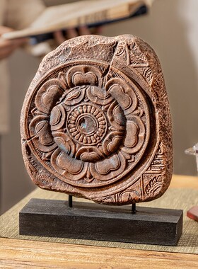 极速泰国沙雕工艺品砂石摆件w东南亚风格家居客厅玄关桌面禅意装