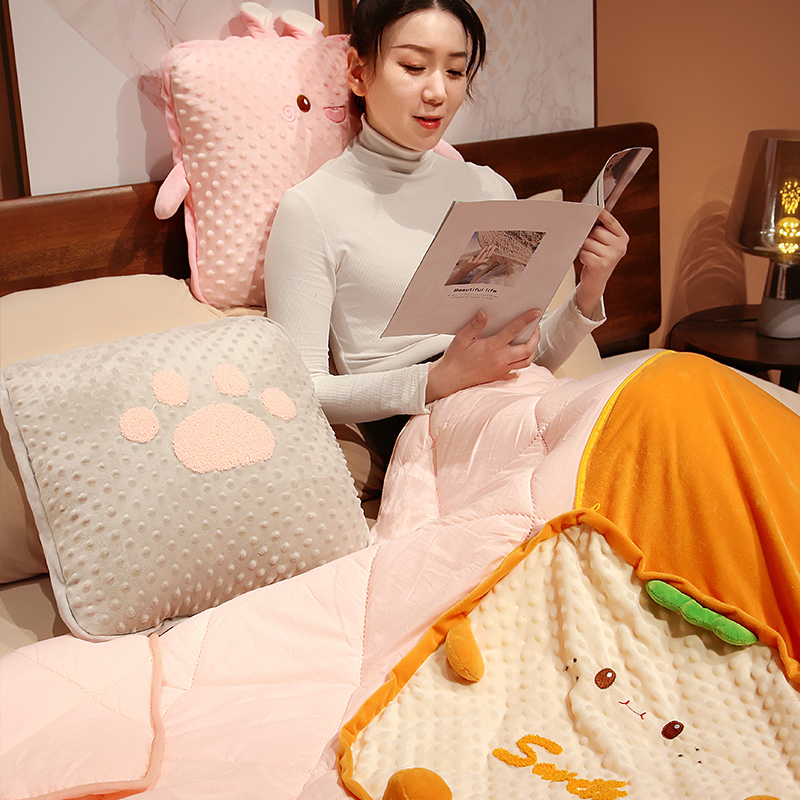 极速抱枕被子两用车载折叠枕头被子办公室午睡P毯子空调加厚枕头