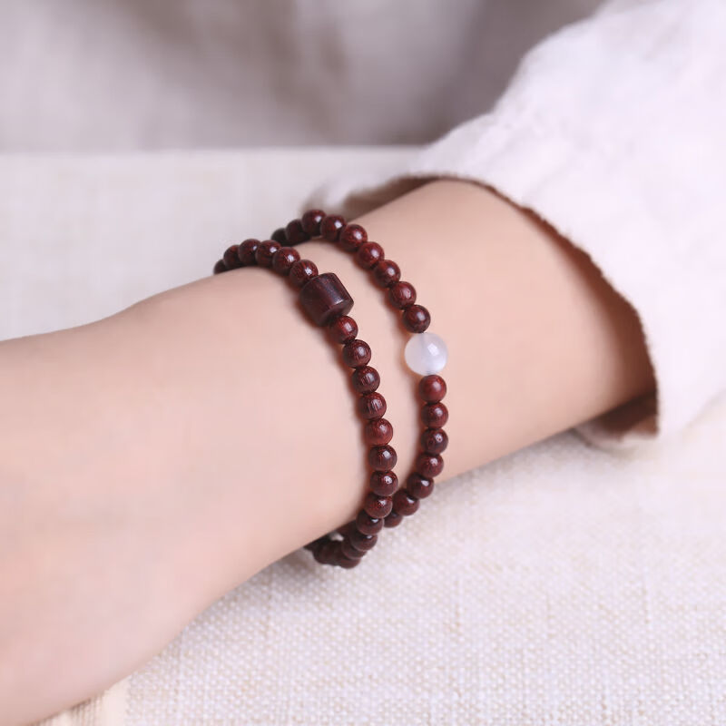 极速彩陌正宗小叶紫檀手串女佛珠念珠木质手錬文玩U木把件男女款