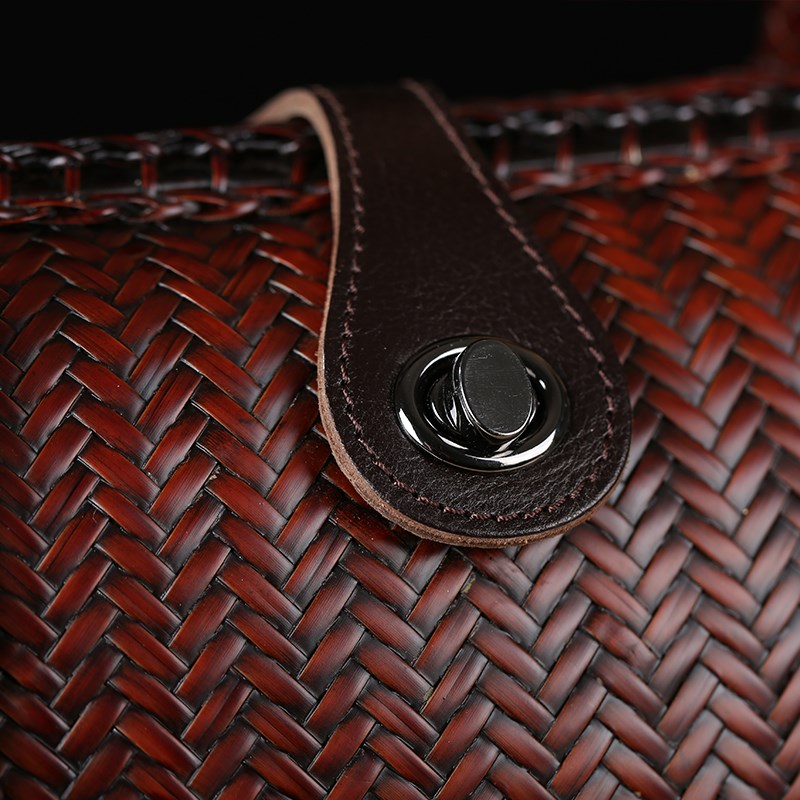 极速新品手工竹编女式手提竹子编A织包中式复古挎包贝壳包篮子工