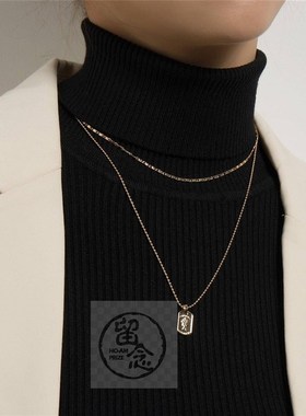 极速Jewelry fashion simplue doublelayer splicing Necklace pe