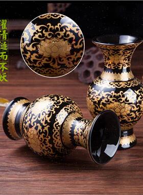 极速黑色无字陶瓷家用熏香炉上供插F花瓶供盘净水杯供佛关公香炉