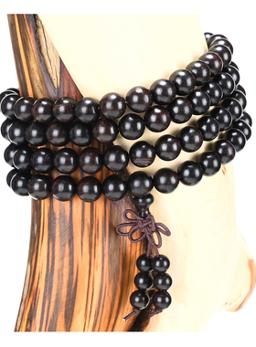 极速厂家a直销正宗黑檀佛珠手链天然乌木紫光檀108颗情侣饰品特价