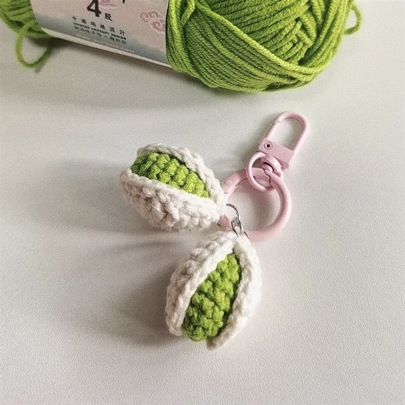 极速毛线编d织钩针diy材料包钩织可爱钥匙扣包挂件开心果手机迷你