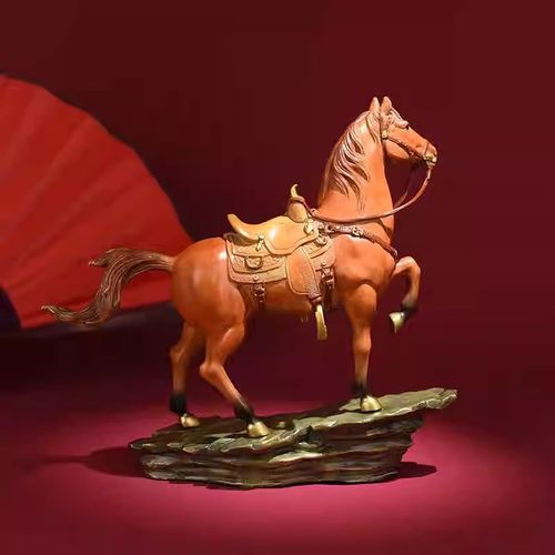 极速黄铜工艺品檀l溪战马摆件办公桌面摆设品家居装饰品乔迁礼品