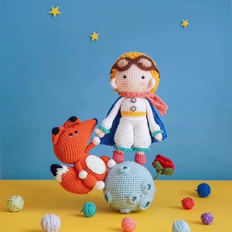 极速手工diy材料包小王子v与他的玫瑰星球手毛线钩针编织玩偶钩织
